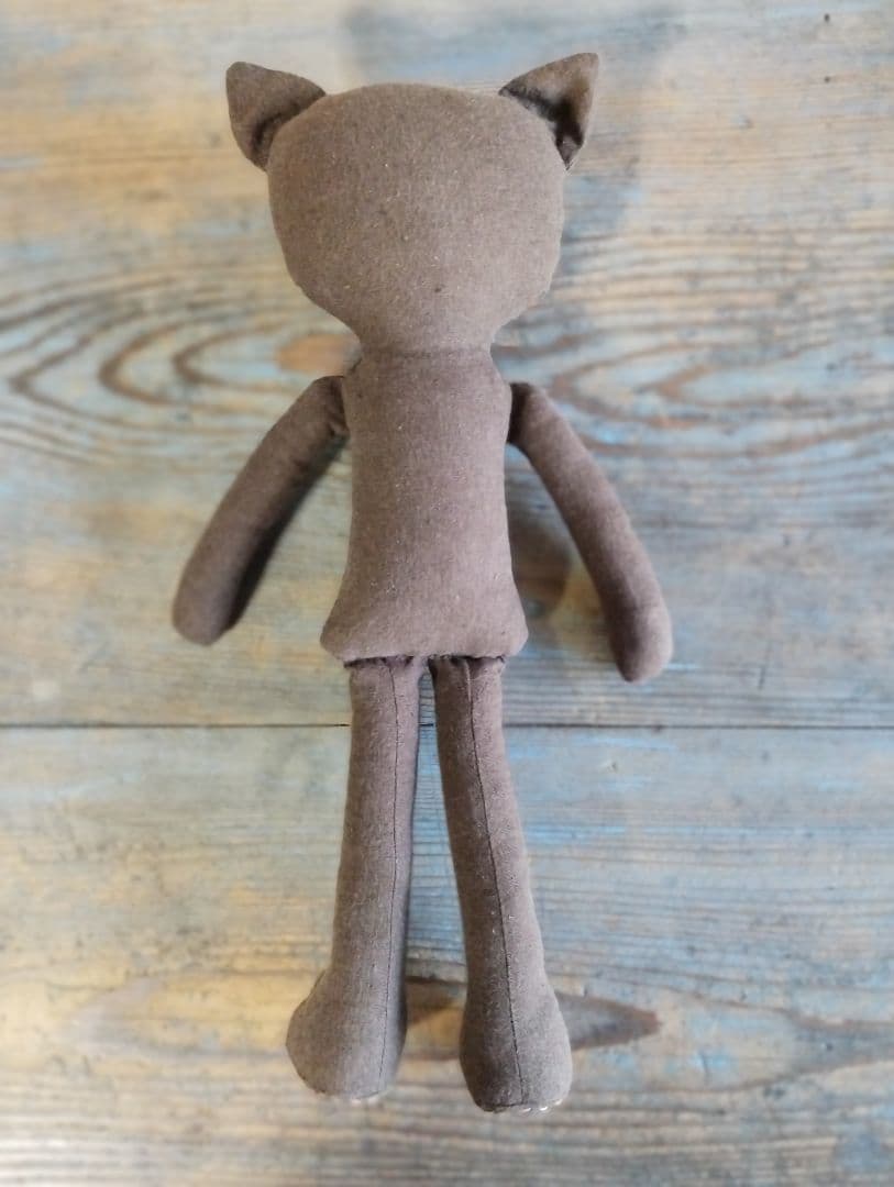 ハンドメイド「茶ねこちゃん」着せ替え人形セット・手洗い可