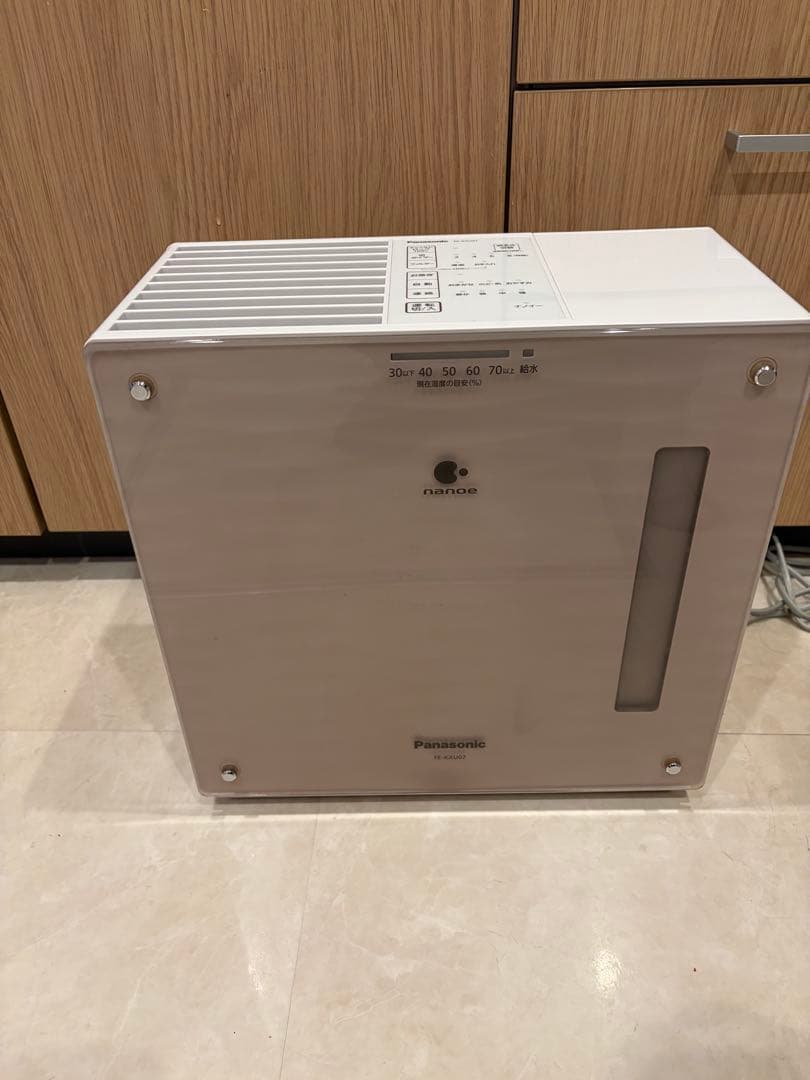 美品 Panasonic 2021年製 ナノイー搭載 ヒーターレス気化式加湿機