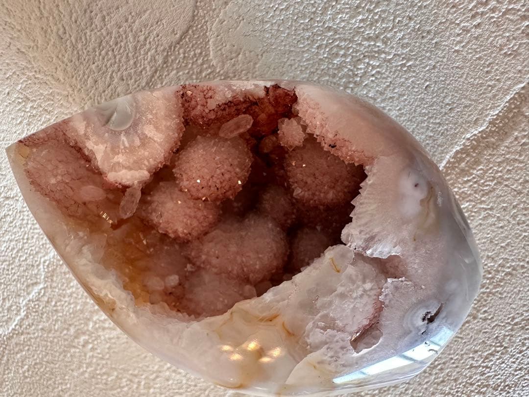 ピンクアメジスト　パールドゥルージー　ブルーアゲート　フリーフォーム　天然石