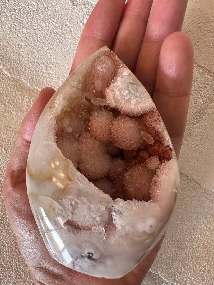 ピンクアメジスト　パールドゥルージー　ブルーアゲート　フリーフォーム　天然石