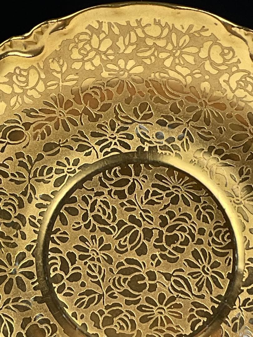 【希少】フッチェンロイター 24K 金彩 カップ＆ソーサー ハンドエングレーブド