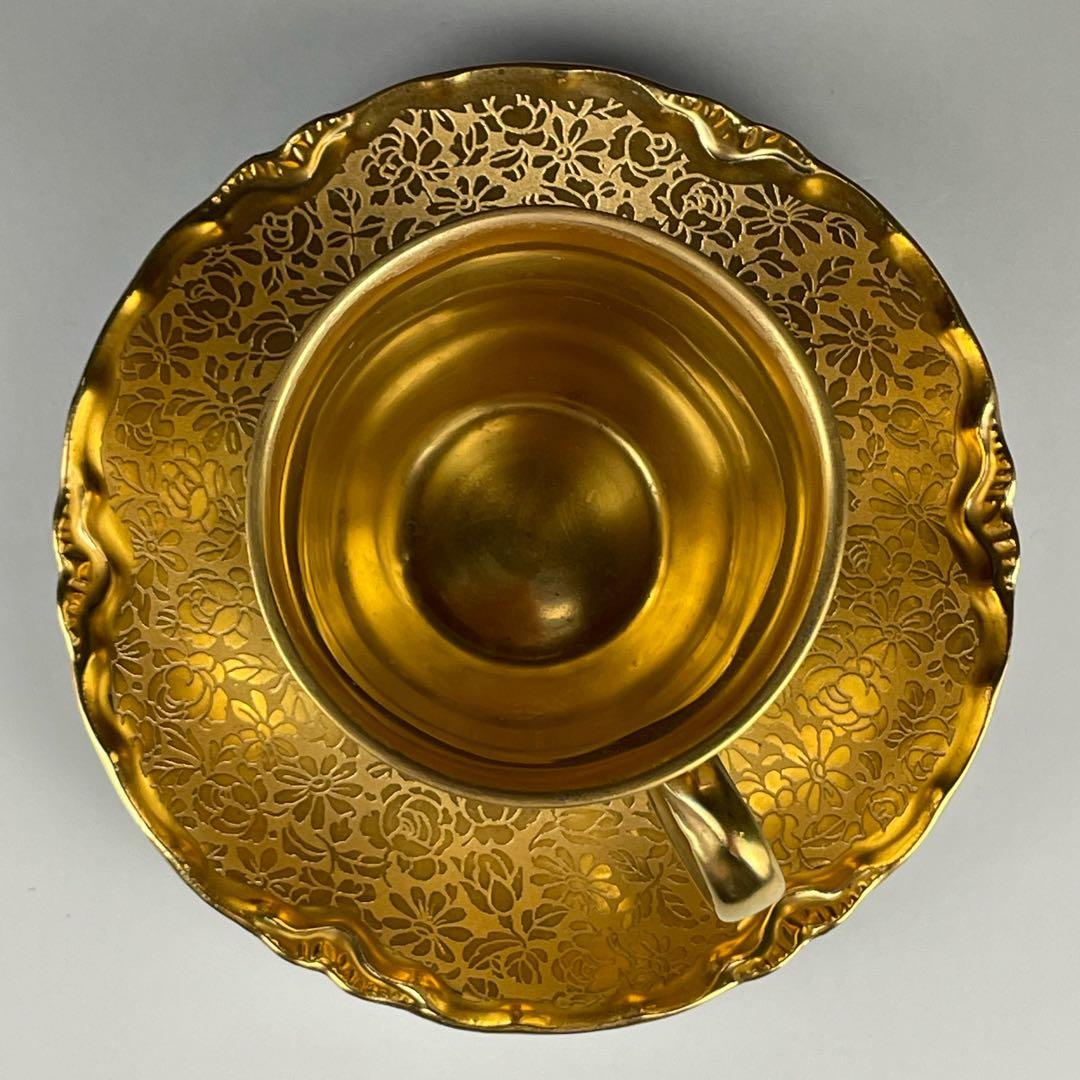 【希少】フッチェンロイター 24K 金彩 カップ＆ソーサー ハンドエングレーブド