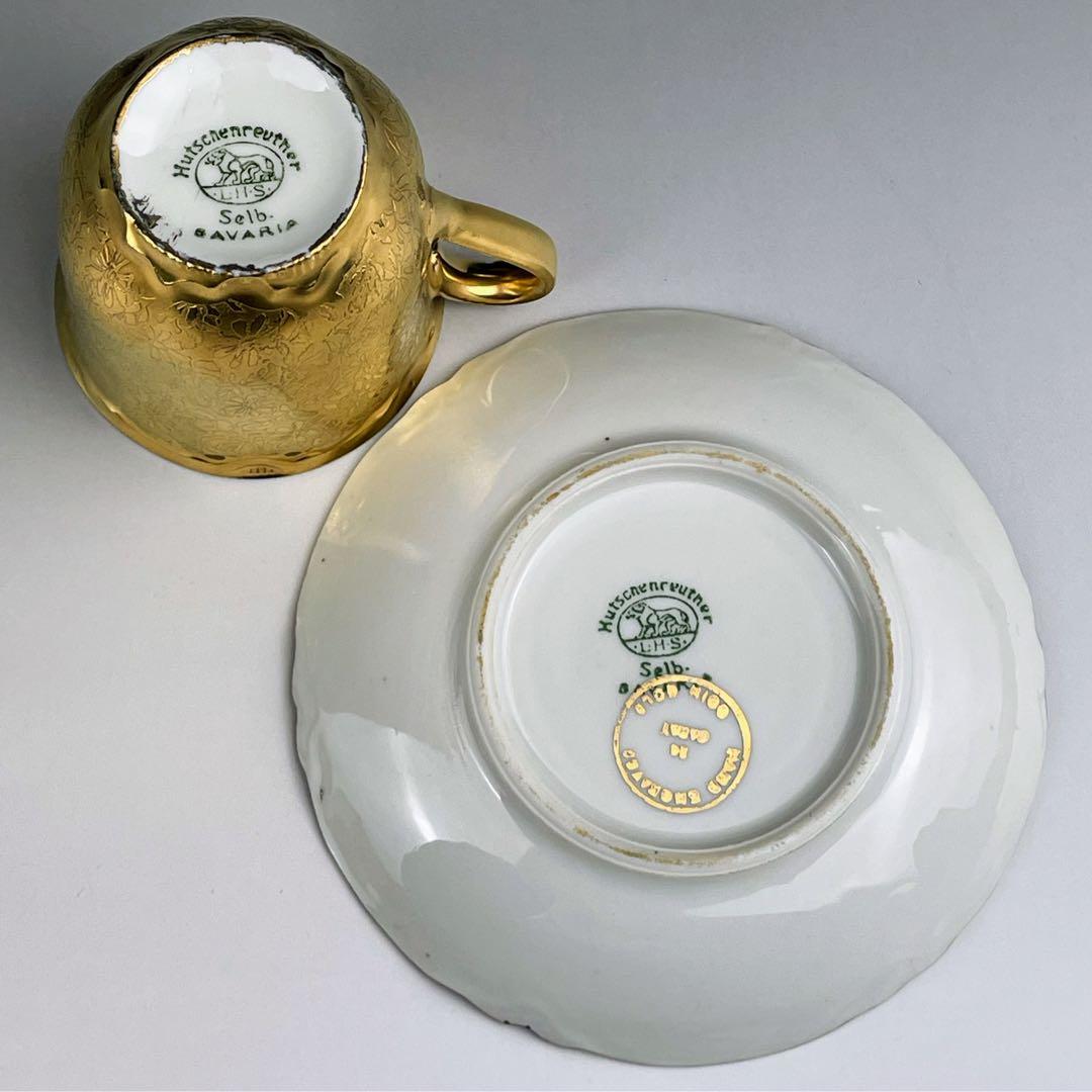 【希少】フッチェンロイター 24K 金彩 カップ＆ソーサー ハンドエングレーブド