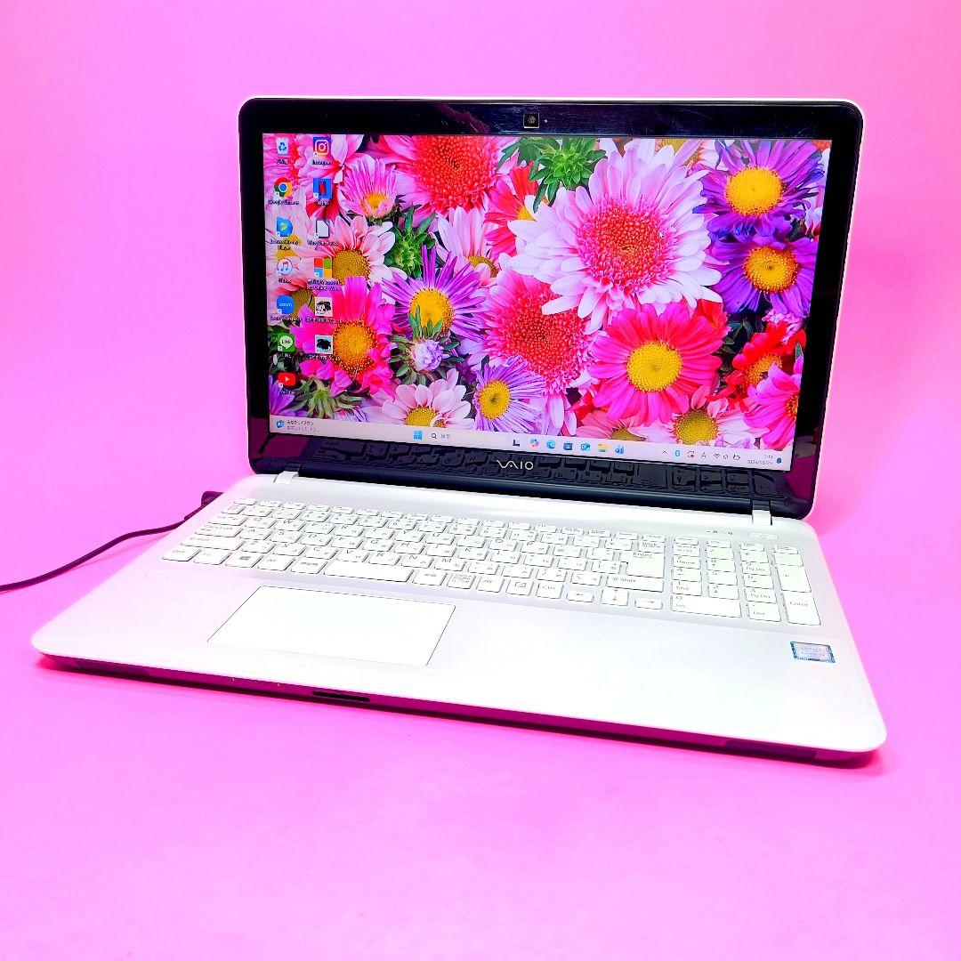 【お買い得】500GB✨人気VAIO✨カメラ付き白ノートパソコン✨データの整理に