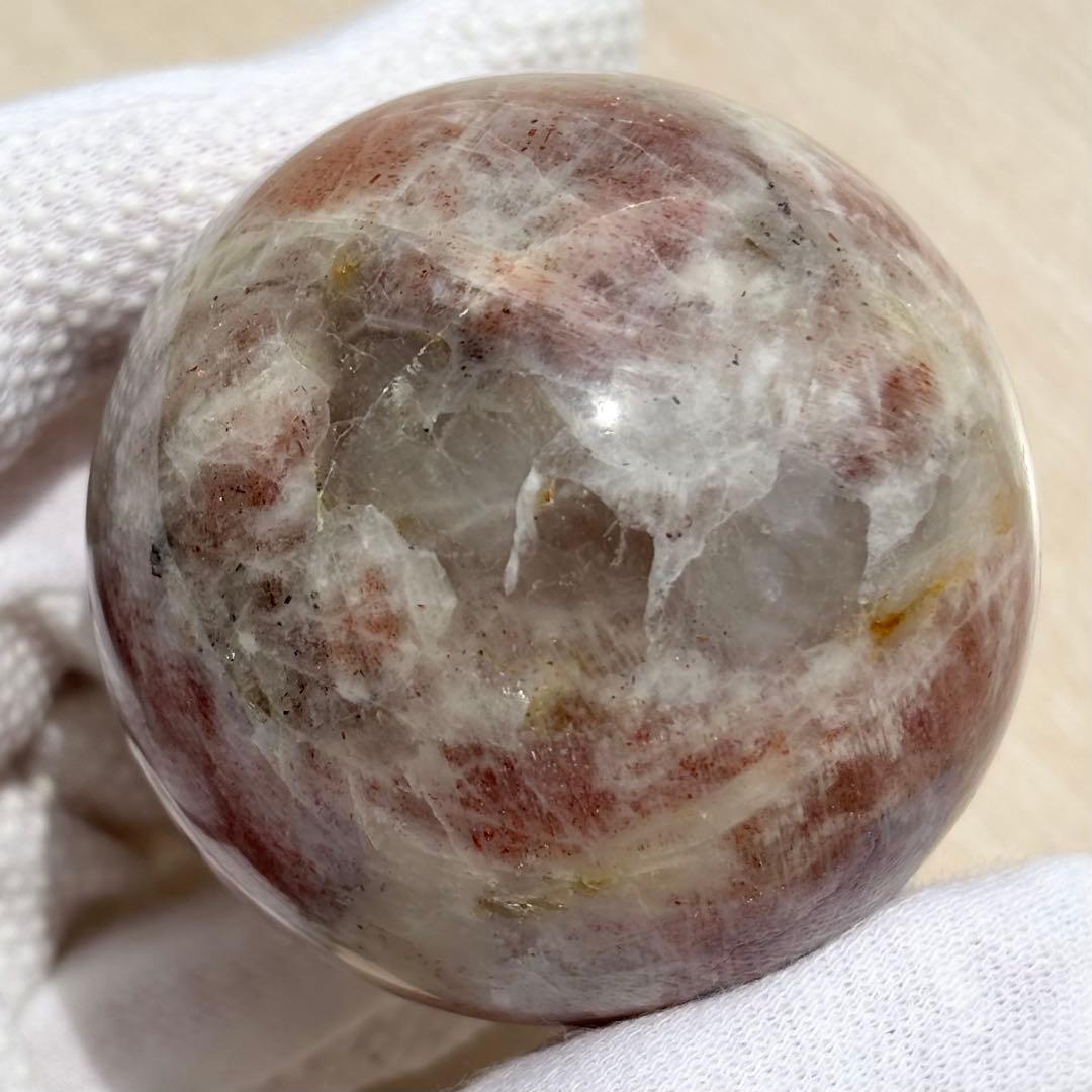 アルーシャサンストーン スフィア 天然石　パワーストーン　丸玉　サンストーン