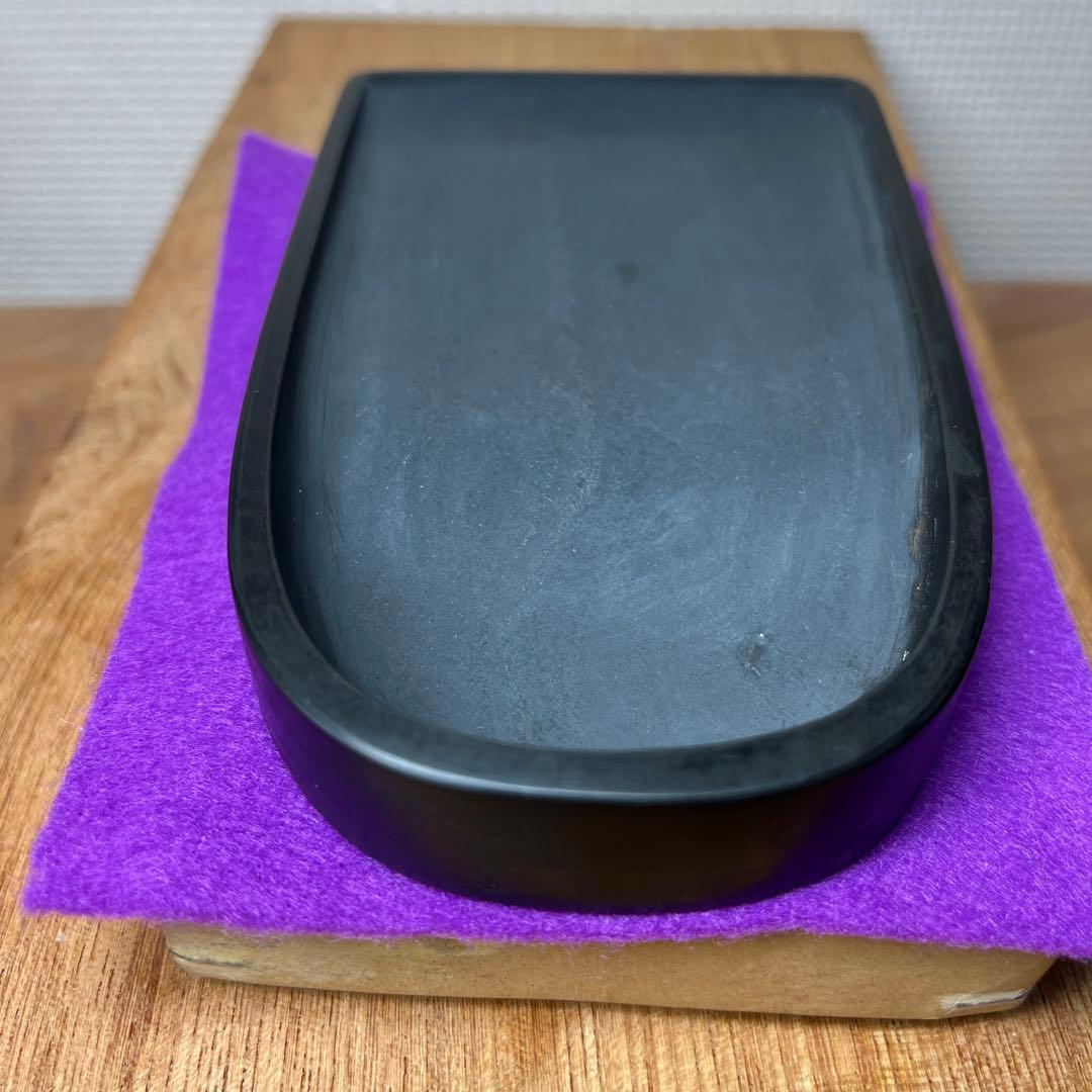 ⭕️雨端硯　特殊　太子型良弁研　現代の名工　雨宮弥兵衛作　父　雨宮静軒