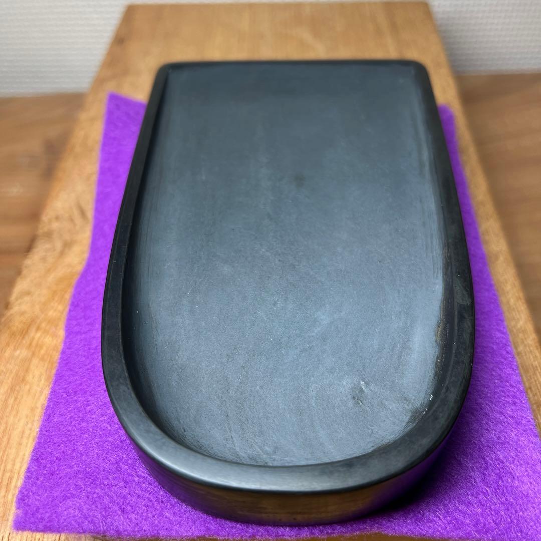 ⭕️雨端硯　特殊　太子型良弁研　現代の名工　雨宮弥兵衛作　父　雨宮静軒