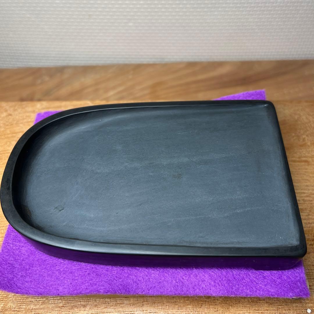 ⭕️雨端硯　特殊　太子型良弁研　現代の名工　雨宮弥兵衛作　父　雨宮静軒