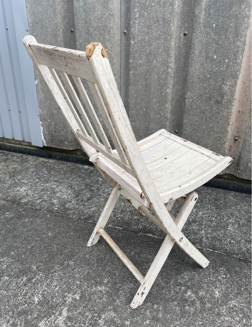 ビンテージ/フォールディングチェア/チェア/椅子/ナチュラルカラー/ホワイト