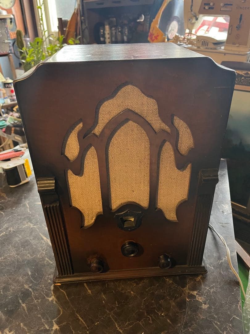 昭和レトロラジオ、真空管ラジオ、レトロラジオ、シンガー真空管ラジオ