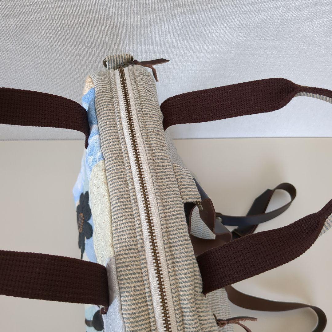 パッチワーク　六角つなぎの3WAYバッグ