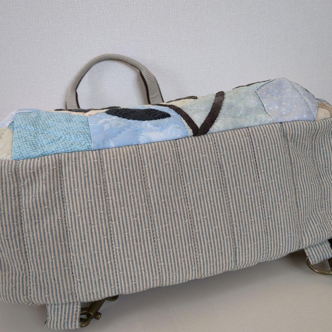 パッチワーク　六角つなぎの3WAYバッグ