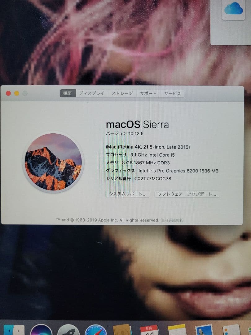 Apple iMac 21.5インチ (2015年) マウス、キーボード付