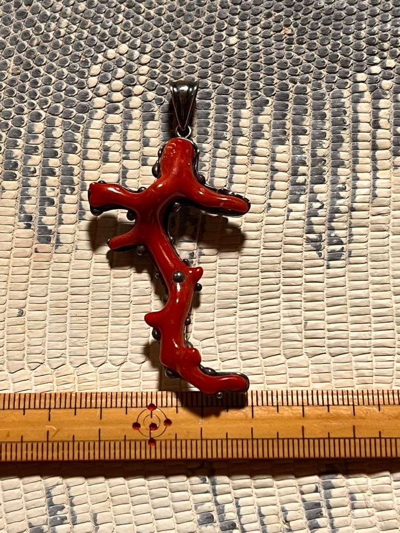 赤珊瑚と銀のペンダント silver925 珊瑚のペンダントトップ コーラル