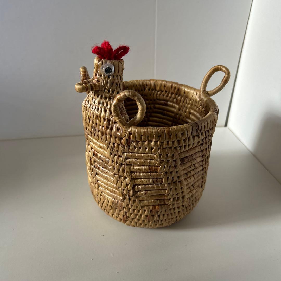 ニワトリ バスケットトレイS M Lサイズ 編みかご