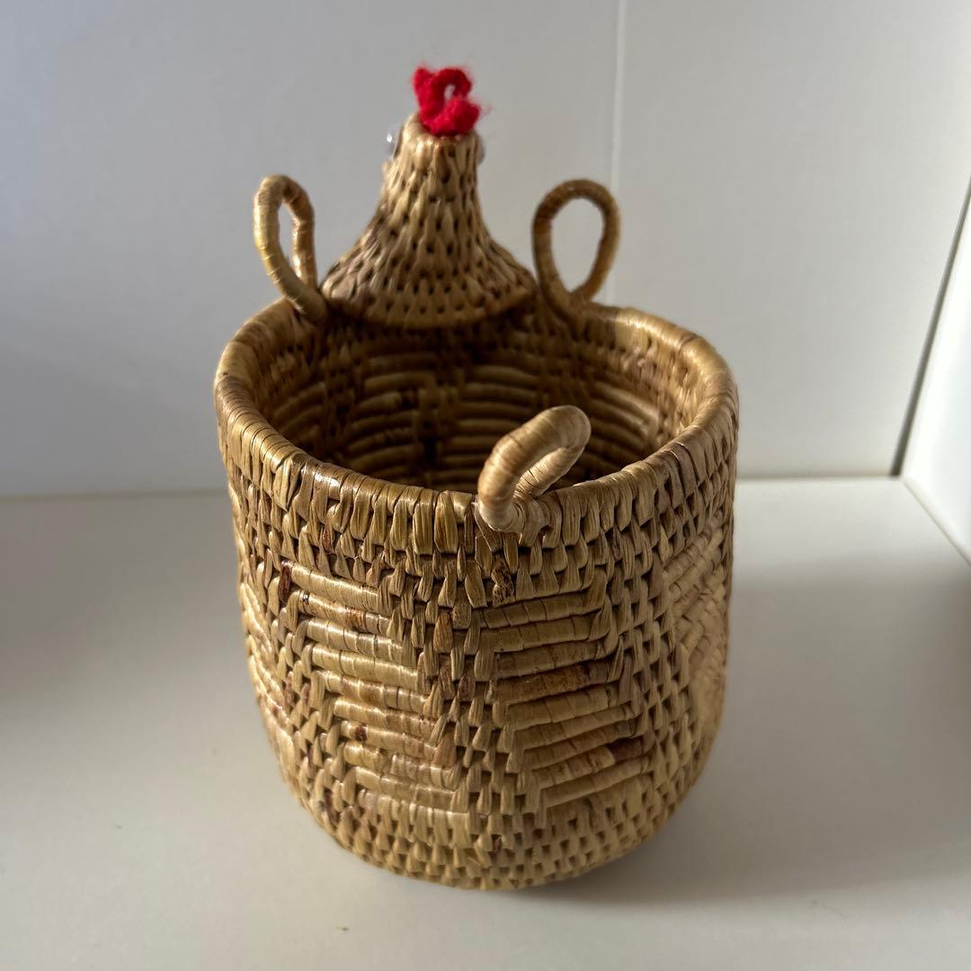 ニワトリ バスケットトレイS M Lサイズ 編みかご