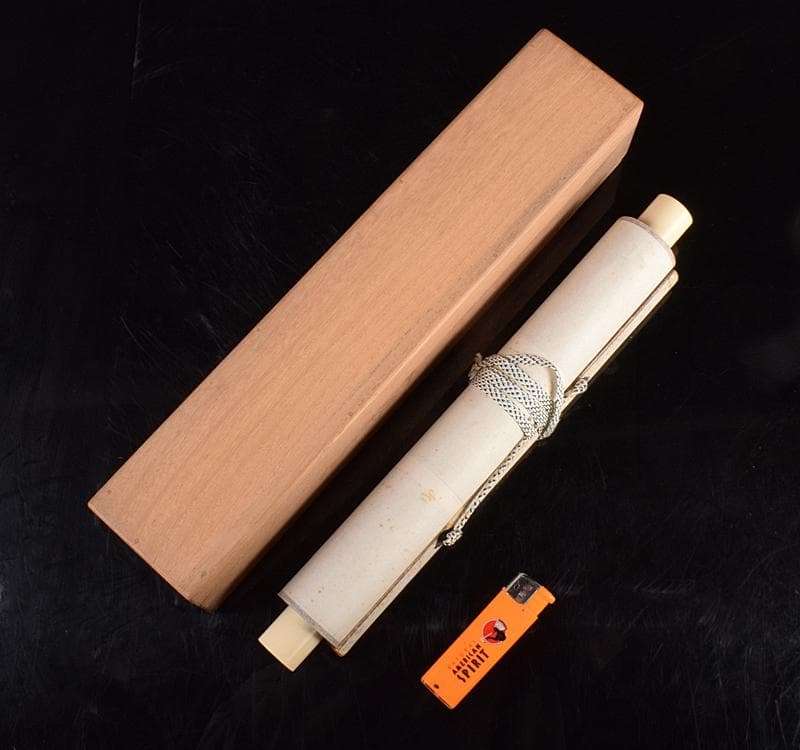 掛軸　前大徳藤井誡堂　一行書　「時雨洗如素」　共箱 C　R3702C