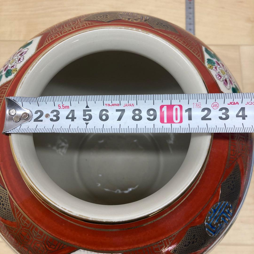 九谷焼　壺　九谷焼/泰幸　手描き壺　花瓶　鉢