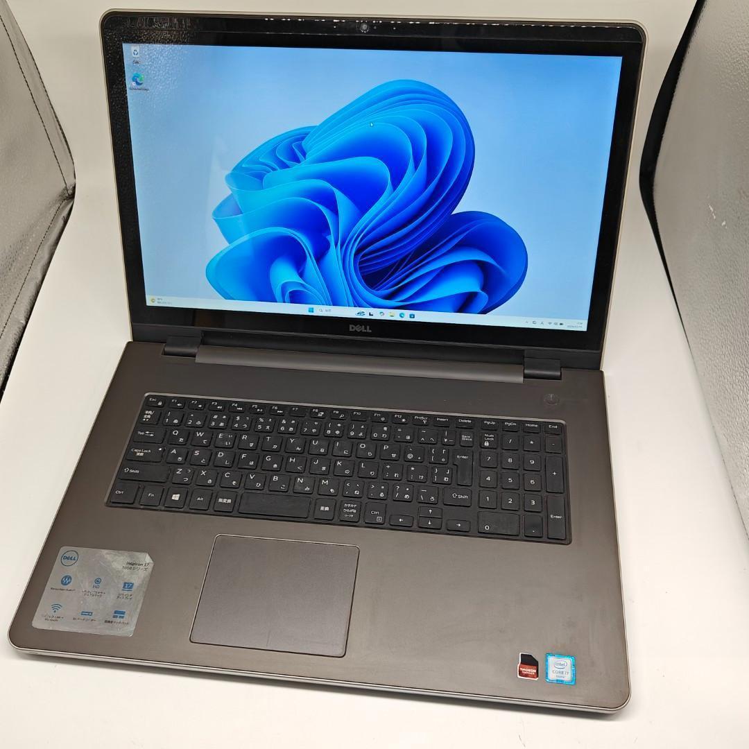 【DELL】高速i7 SSD256GB 16GB 17.3型 グレー ノートPC