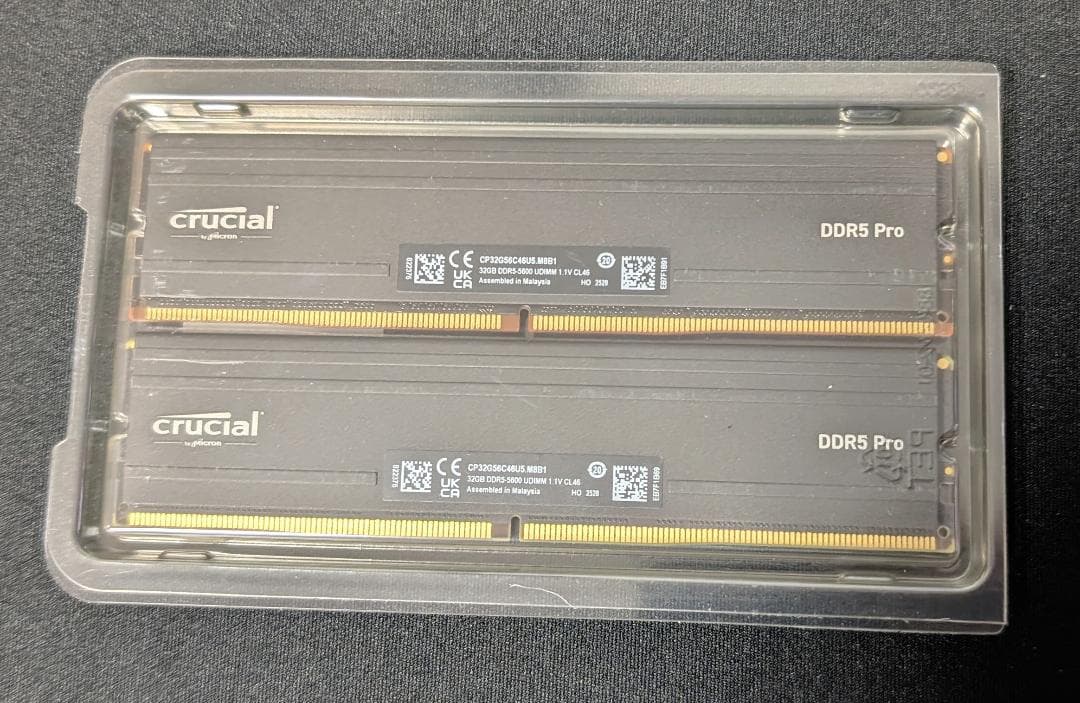 【動確のみ】Crucial DDR5 64GB CP2K32G56C46U5