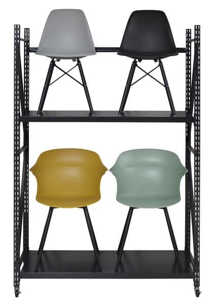 大型 イス収納可 棚調整可能 ラック リビング収納 収納棚 ブラック