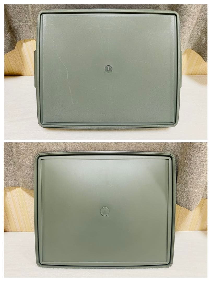 3個セット/送料込み/タッパーウェア/ハーフ/スーパーケース/ディープ/緑/②