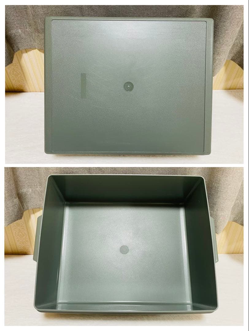 3個セット/送料込み/タッパーウェア/ハーフ/スーパーケース/ディープ/緑/②