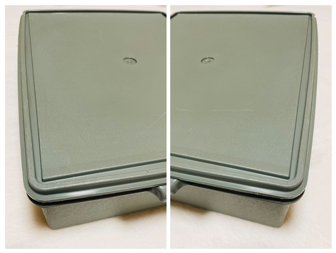 3個セット/送料込み/タッパーウェア/ハーフ/スーパーケース/ディープ/緑/②