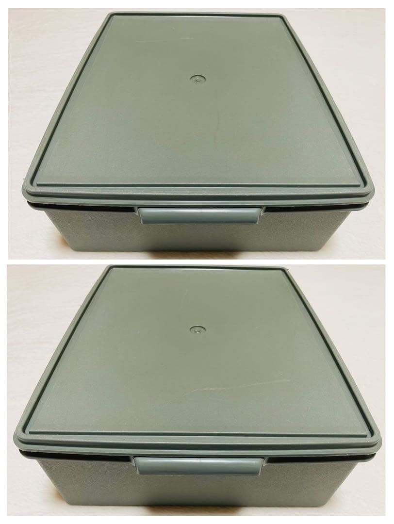 3個セット/送料込み/タッパーウェア/ハーフ/スーパーケース/ディープ/緑/②