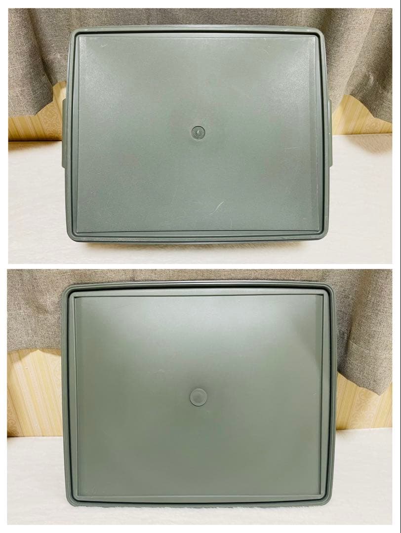 3個セット/送料込み/タッパーウェア/ハーフ/スーパーケース/ディープ/緑/②