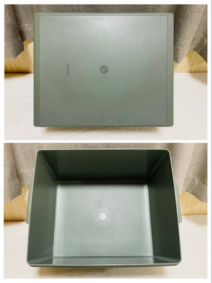 3個セット/送料込み/タッパーウェア/ハーフ/スーパーケース/ディープ/緑/②