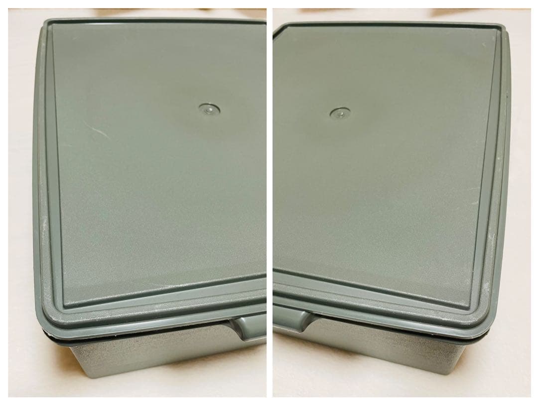 3個セット/送料込み/タッパーウェア/ハーフ/スーパーケース/ディープ/緑/②