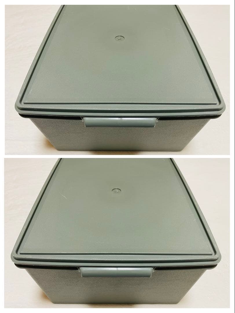 3個セット/送料込み/タッパーウェア/ハーフ/スーパーケース/ディープ/緑/②