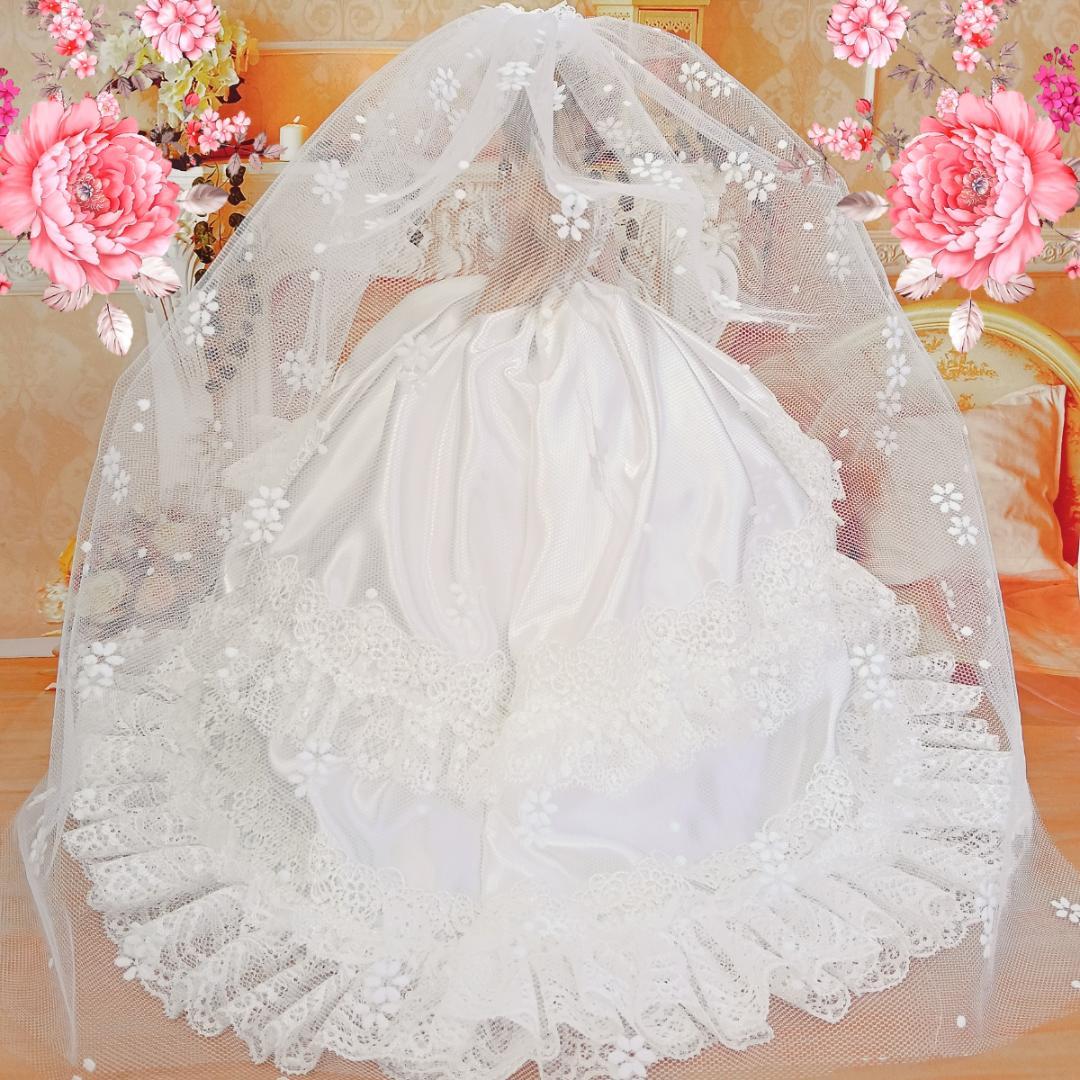 ジェニーサイズ　ウェディングドレス　手作り　ドール服　ドールドレス　ブライダル