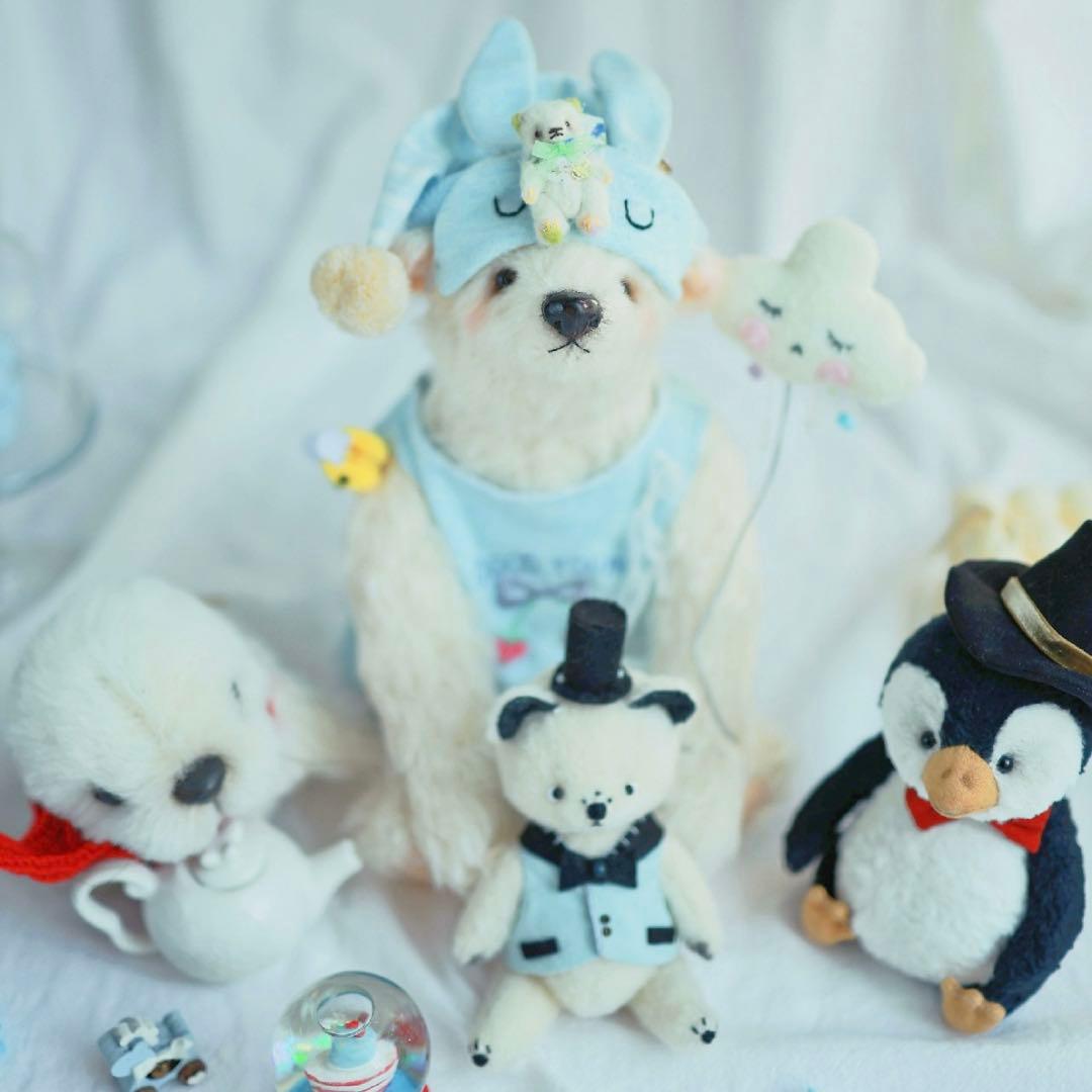 優しさが溢れる白熊さん ぬいぐるみ テディベア ハンドメイド くま 海外作家様