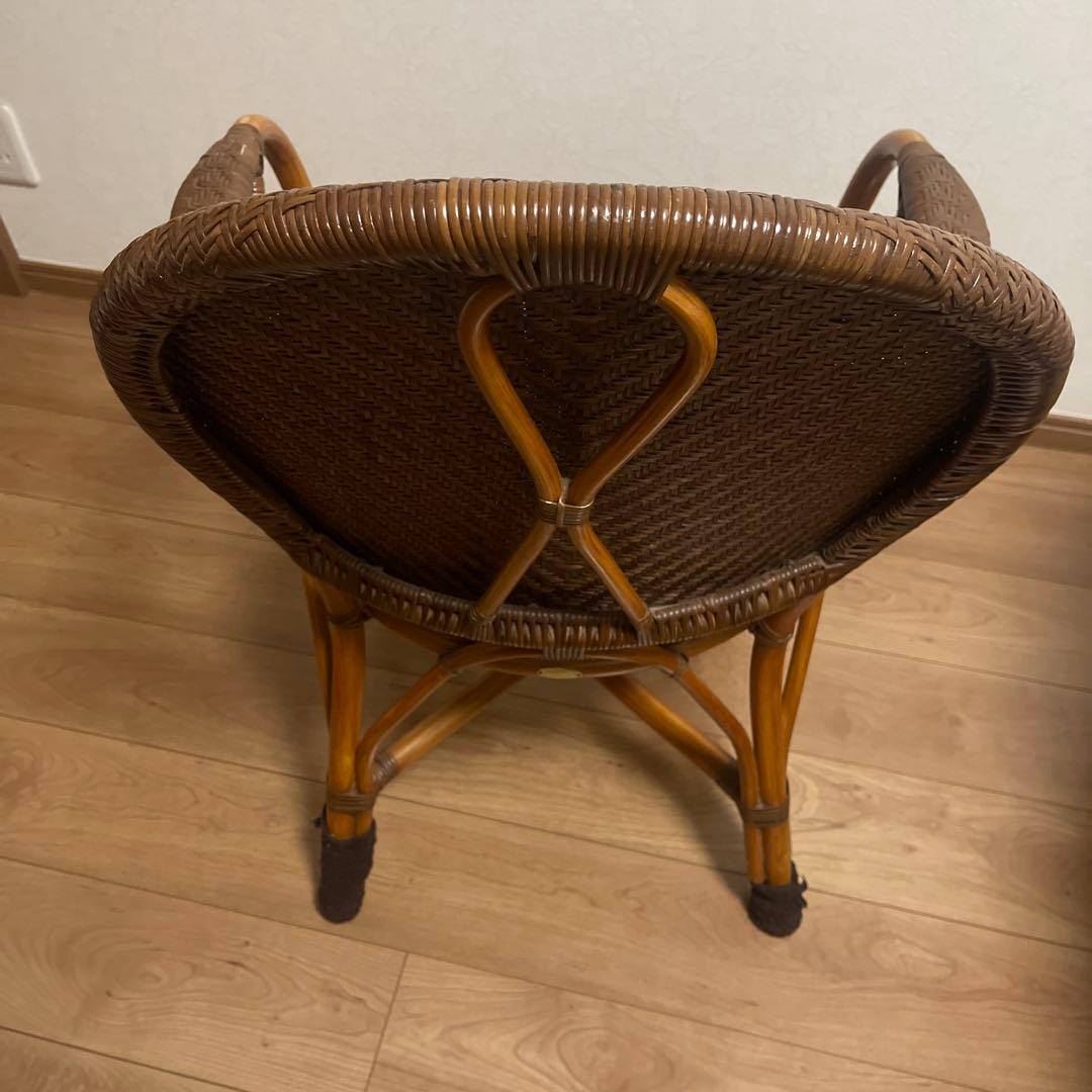 値下げ★Kazama ラタン アームチェア ブラウン