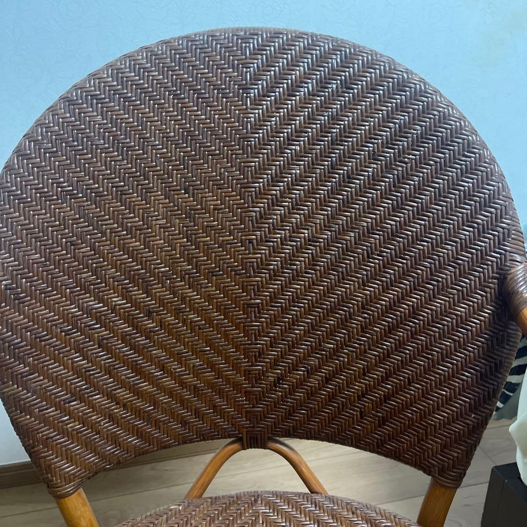 値下げ★Kazama ラタン アームチェア ブラウン