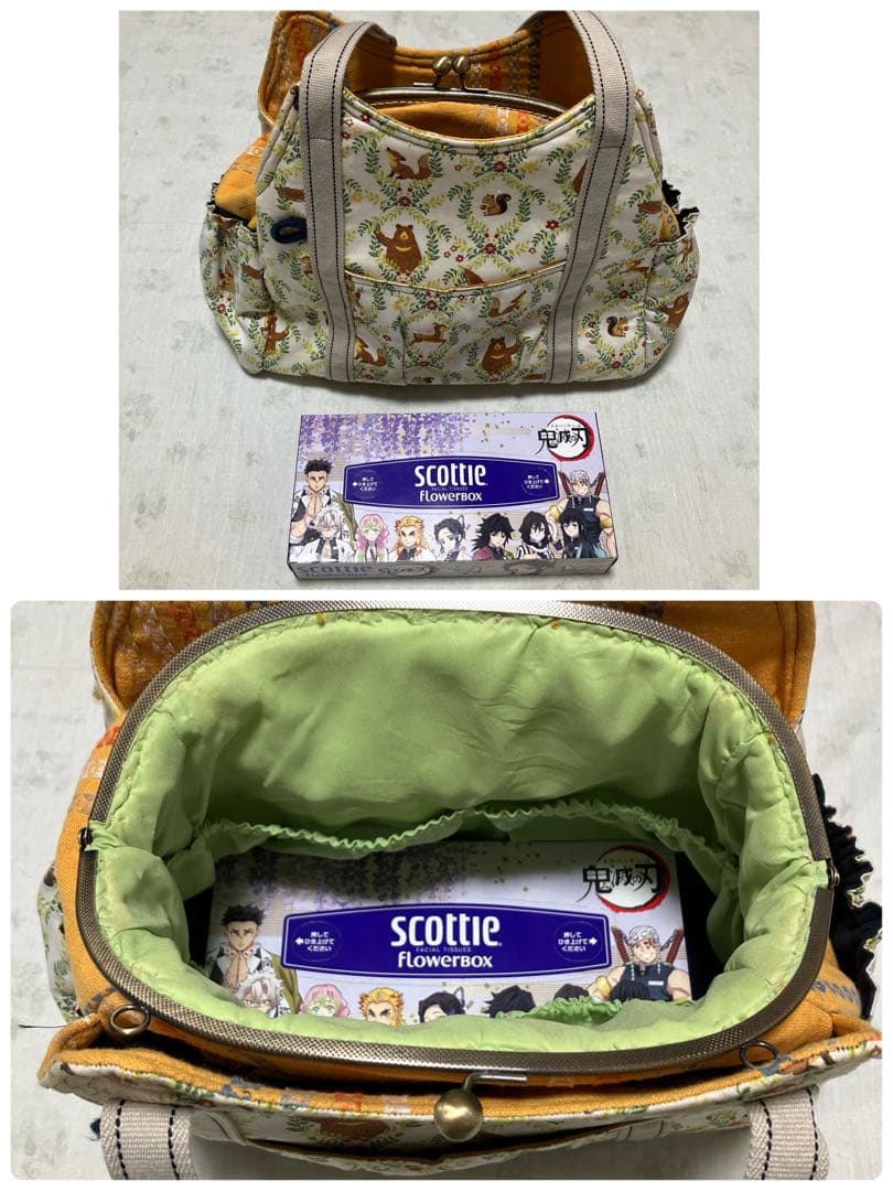 【送料込み】ハンドメイド　猫形　鞄　がま口　手提げ　2点