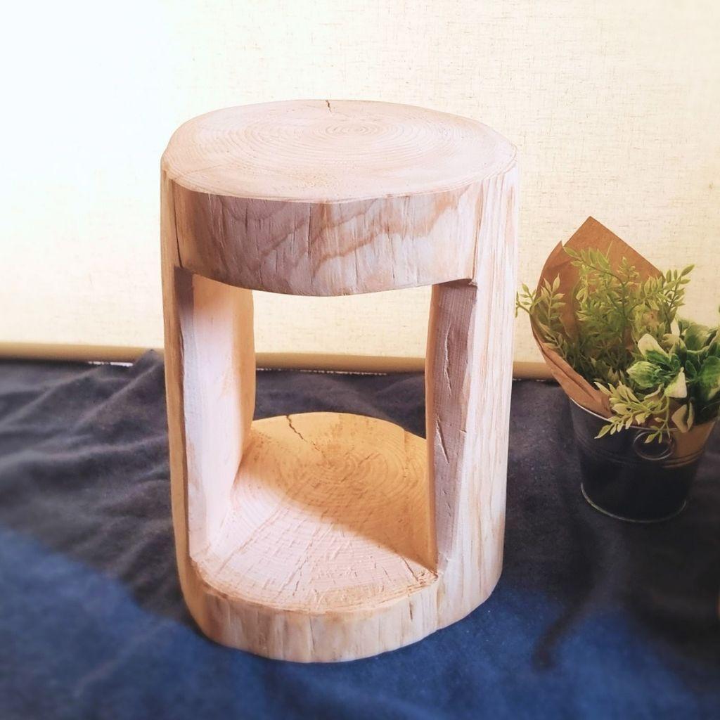 【セール品】ナチュラルウッドのくり抜きテーブル 無垢無塗装 オーガニック