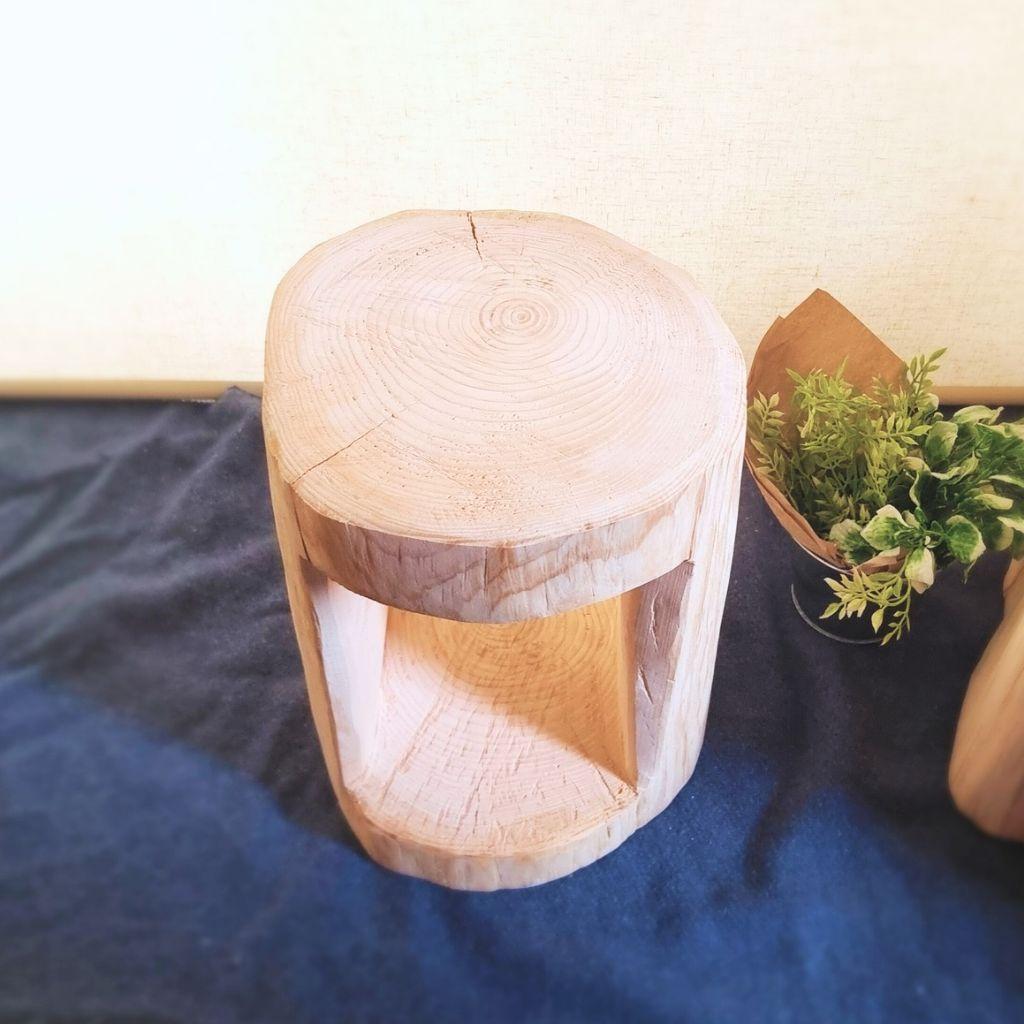 【セール品】ナチュラルウッドのくり抜きテーブル 無垢無塗装 オーガニック