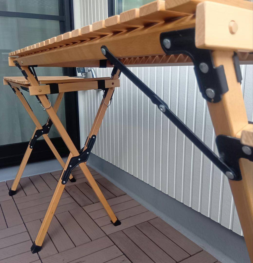 FIELDOOR ウッドロール　キッチンテーブル ツーバーナー 対応 キャンプ