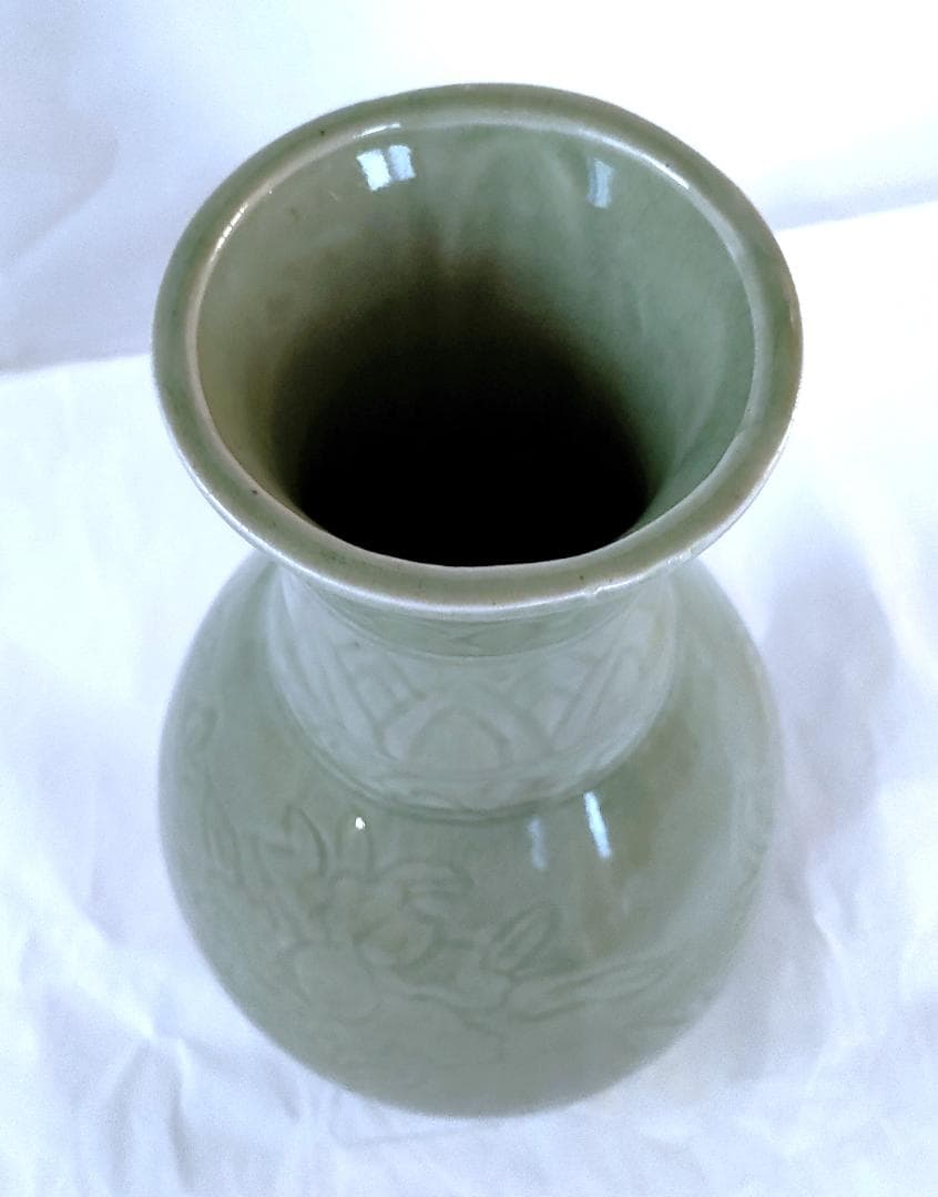 陶器 花器 青磁 美品 Ac-301