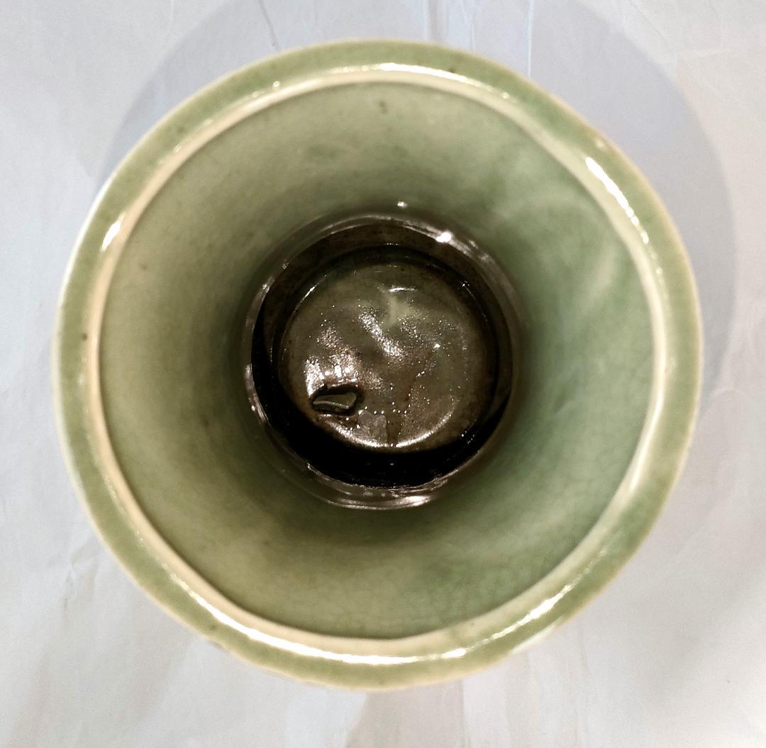 陶器 花器 青磁 美品 Ac-301