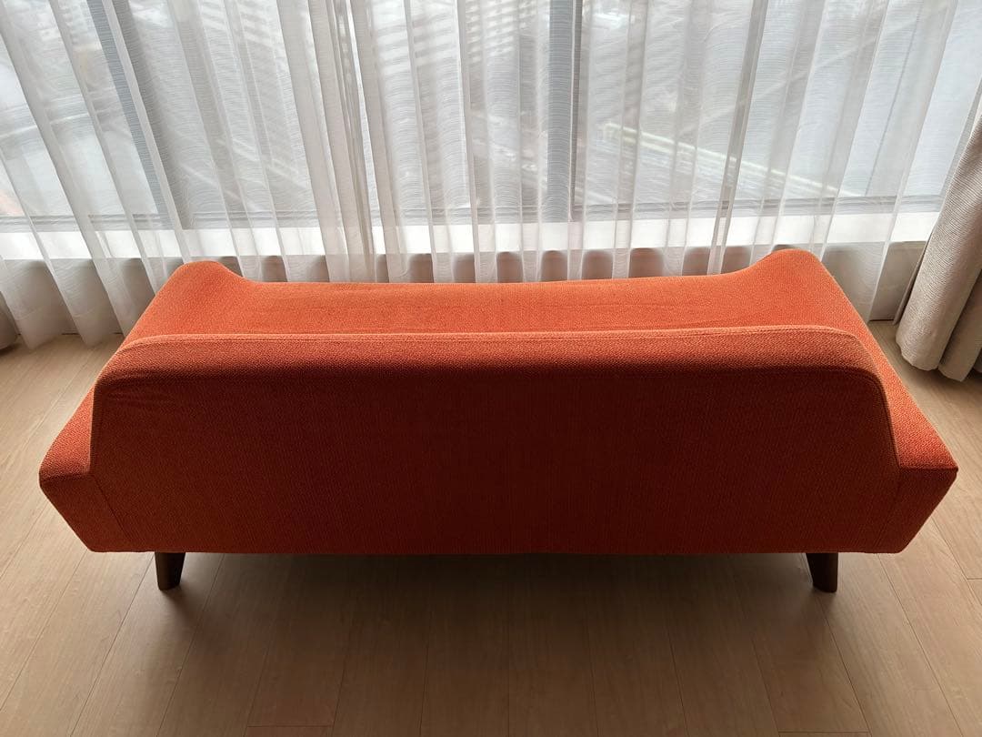 JSK　高級家具POLISソファSOL2P ベージュ/オレンジ替カバー付き