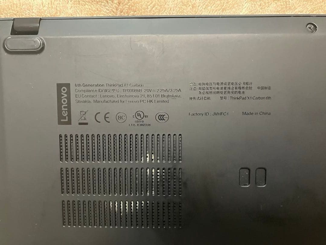 X1Carbon Gen6(Model 20KGS3LV01) ジャンク