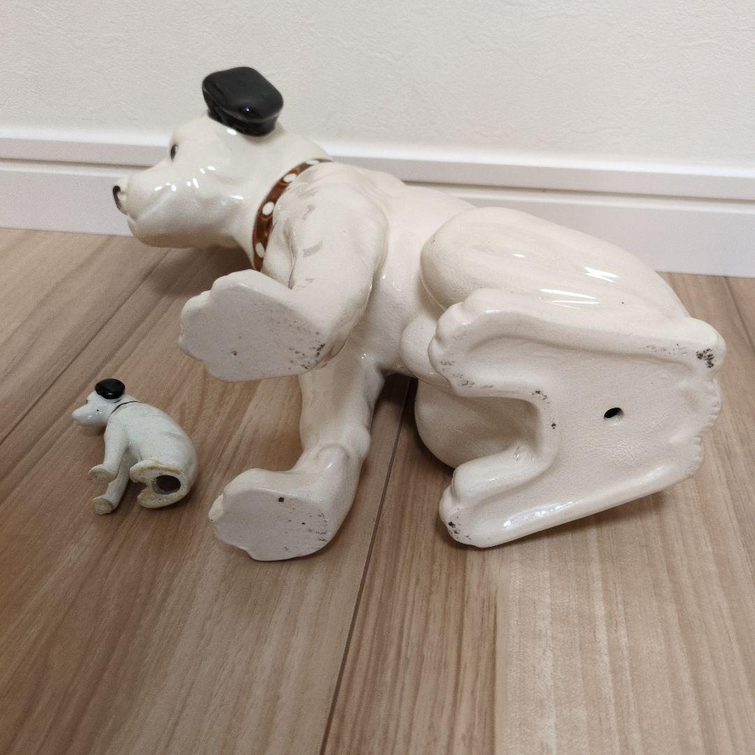 ビクター　陶器製犬の置物 大小セット　昭和レトロ