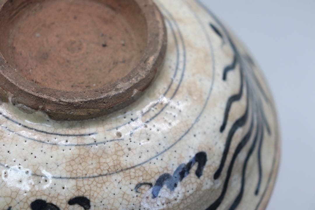 時代　青木米　染付　鳳紋鉢　送料込み250227