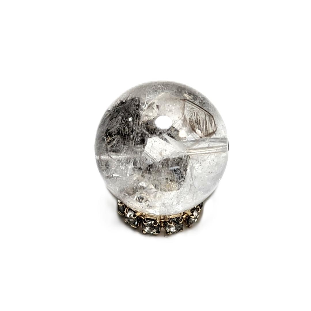 【虹入りブルッカイト】プラチナルチルクォーツ 一点物 12ミリ 1粒売り お守り