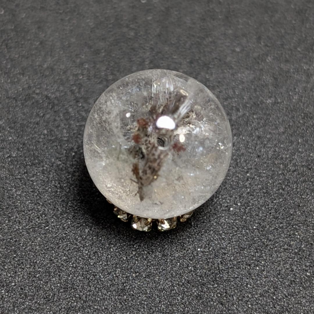 【虹入りブルッカイト】プラチナルチルクォーツ 一点物 12ミリ 1粒売り お守り