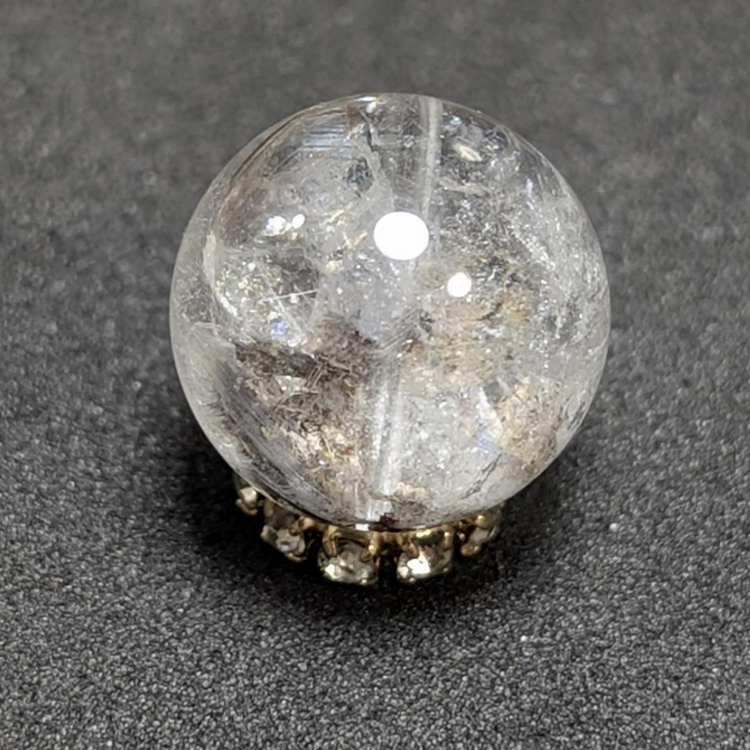 【虹入りブルッカイト】プラチナルチルクォーツ 一点物 12ミリ 1粒売り お守り